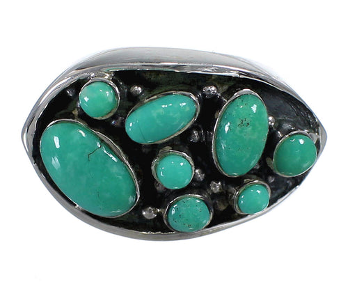 Turquoise And Authentic Sterling Silver Southwest Ring Size 8-1/2 YX84503