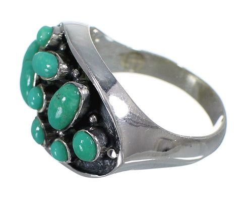 Turquoise And Genuine Sterling Silver Southwest Ring Size 7-3/4 YX84499