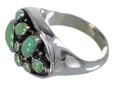 Southwest Turquoise Genuine Sterling Silver Ring Size 6-3/4 YX84524