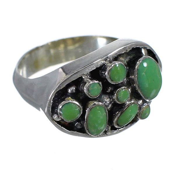 Southwestern Turquoise Genuine Sterling Silver Ring Size 5 YX84525