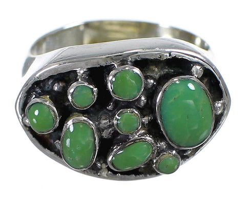 Southwestern Turquoise Genuine Sterling Silver Ring Size 5 YX84525