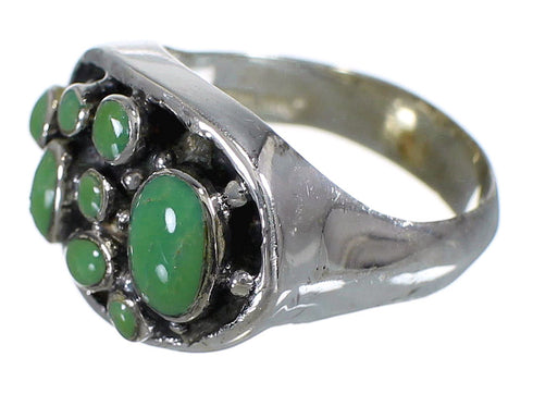Southwestern Turquoise Genuine Sterling Silver Ring Size 5 YX84525
