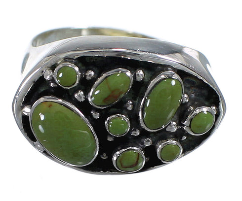 Southwest Turquoise Authentic Sterling Silver Ring Size 6-3/4 YX84526