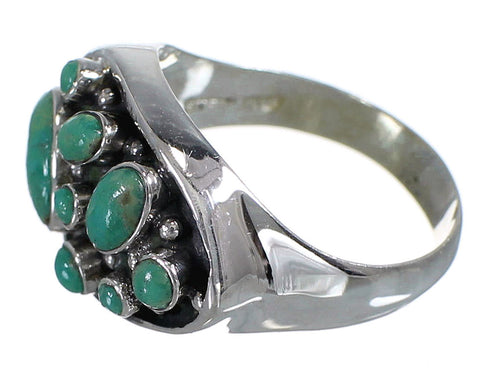 Southwest Turquoise And Genuine Sterling Silver Ring Size 7 YX84536