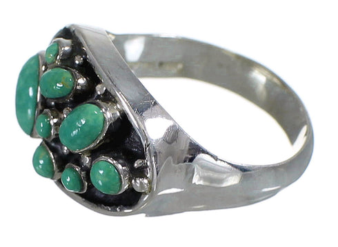 Southwest Turquoise And Authentic Sterling Silver Ring Size 6 YX84540