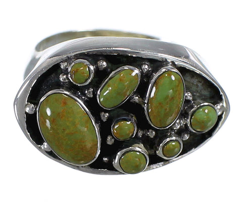 Southwestern Turquoise And Authentic Sterling Silver Ring Size 6-1/4 YX84541
