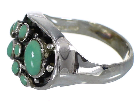 Southwestern Authentic Sterling Silver Turquoise Ring Size 4-3/4 YX84549