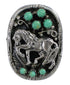 Southwest Turquoise And Sterling Silver Horse Ring Size 6-1/4 YX84606