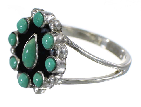 Southwest Genuine Sterling Silver And Turquoise Ring Size 4-1/2 YX85295