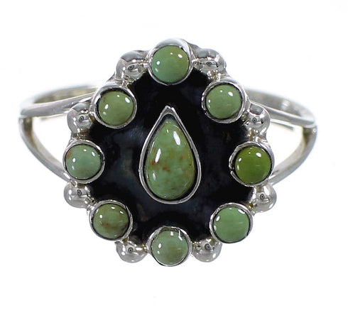 Turquoise Southwestern Sterling Silver Ring Size 6-1/2 YX85302