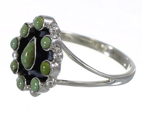 Turquoise Southwestern Sterling Silver Ring Size 6-1/2 YX85302