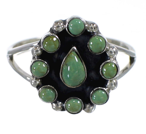 Silver Southwest Turquoise Ring Size 7-1/2 YX85308