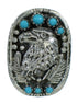 Southwestern Turquoise Sterling Silver Eagle Ring Size 5-1/4 RX85686