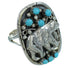 Turquoise Sterling Silver Southwest Bear Jewelry Ring Size 7-3/4 RX85700