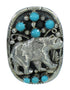Turquoise Sterling Silver Southwest Bear Jewelry Ring Size 7-3/4 RX85700