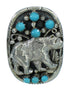 Turquoise And Sterling Silver Bear Jewelry Ring Size 7-1/4 RX85699