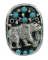 Genuine Sterling Silver Bear Turquoise Ring Size 4-1/2 RX85705