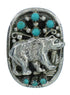 Authentic Sterling Silver Bear Turquoise Ring Size 7-3/4 RX85717