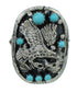 Turquoise And Sterling Silver Eagle Ring Size 5 RX85563