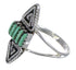 Turquoise Silver Southwest Water Wave Needlepoint Ring Size 5 QX84996