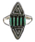 Turquoise Silver Southwestern Water Wave Needlepoint Ring Size 5-1/2 QX84999