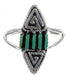 Turquoise Authentic Sterling Silver Southwestern Water Wave Needlepoint Ring Size 6 QX85009