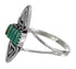 Turquoise Authentic Sterling Silver Southwestern Water Wave Needlepoint Ring Size 6 QX85009