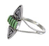 Silver Southwest Turquoise Water Wave Needlepoint Ring Size 4-1/2 QX85027