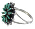Southwestern Silver Turquoise Needlepoint Ring Size 5 QX84977