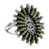 Southwestern Silver Turquoise Water Wave Needlepoint Ring Size 8-1/2 QX85045