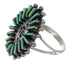Southwest Sterling Silver Turquoise Water Wave Needlepoint Ring Size 4-1/2 QX85047
