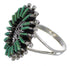 Southwest Authentic Sterling Silver Turquoise Water Wave Needlepoint Ring Size 6-1/2 QX85052