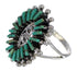Southwestern Genuine Sterling Silver Turquoise Water Wave Needlepoint Ring Size 5-1/2 QX85058