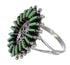 Genuine Sterling Silver Turquoise Southwest Water Wave Needlepoint Ring Size 7-1/2 QX85070