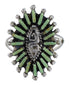 Southwestern Turquoise Silver Water Wave Needlepoint Jewelry Ring Size 8-1/2 QX85087