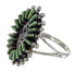 Southwest Turquoise Authentic Sterling Silver Water Wave Needlepoint Ring Size 6-1/2 QX85082