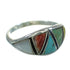 Southwest Multicolor Silver Ring Size 5-1/4 QX85654