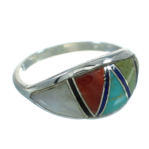 Silver Multicolor Southwest Ring Size 7-1/4 QX85675