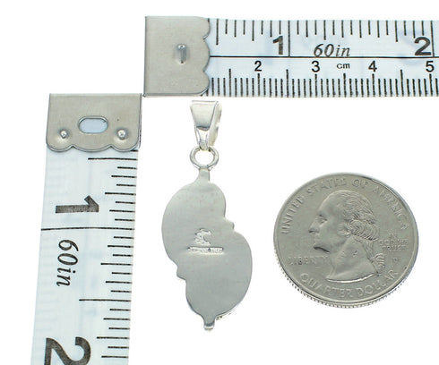 Southwest Silver Turquoise Leaf Pendant QX83392