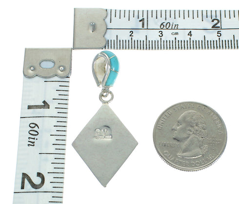 Turquoise Silver Southwestern Pendant QX83425