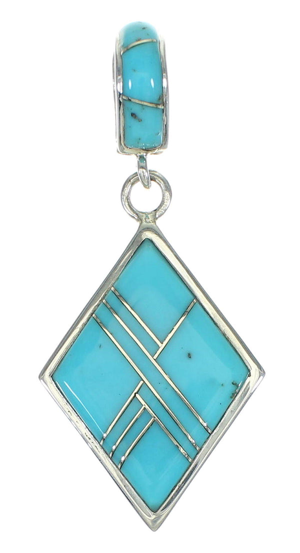 Turquoise Sterling Silver Southwest Pendant QX83426