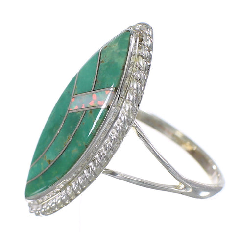Authentic Sterling Silver Southwest Turquoise Opal Ring Size 8 QX85860