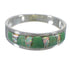 Turquoise Opal Inlay Sterling Silver Southwest Ring Size 8-1/2 QX85967
