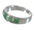 Turquoise Opal Inlay Sterling Silver Southwest Ring Size 8-1/2 QX85967