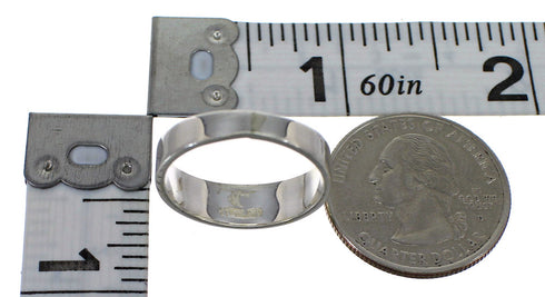 Turquoise Opal Inlay Authentic Sterling Silver Southwestern Ring Size 5-1/2 QX85974