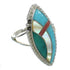 Southwestern Multicolor Silver Ring Size 6-1/2 YX84015