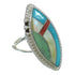 Southwest Multicolor Authentic Sterling Silver Ring Size 5 YX84032