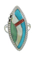 Southwestern Multicolor Genuine Sterling Silver Ring Size 6-1/2 YX84030