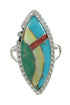 Southwest Multicolor And Sterling Silver Ring Size 7-1/2 YX84041