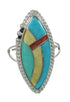 Southwest Multicolor And Genuine Sterling Silver Ring Size 6 YX84045